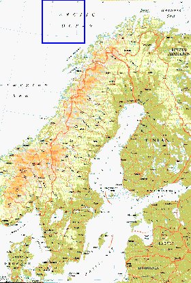 mapa de Suecia em ingles