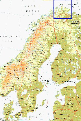 mapa de Suecia em ingles