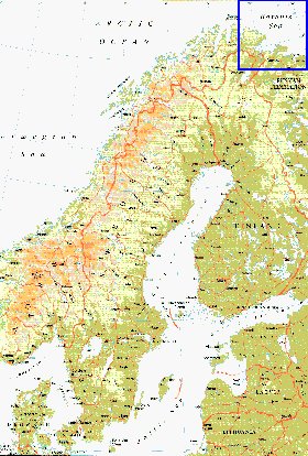 mapa de Suecia em ingles