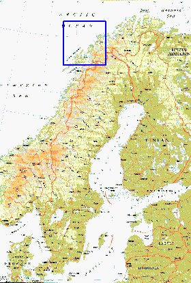 mapa de Suecia em ingles