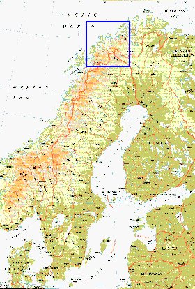 mapa de Suecia em ingles