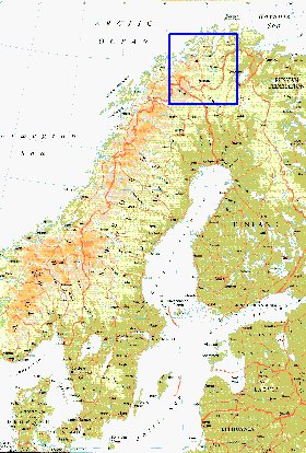 mapa de Suecia em ingles