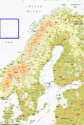 mapa de Suecia em ingles