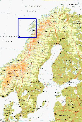 mapa de Suecia em ingles