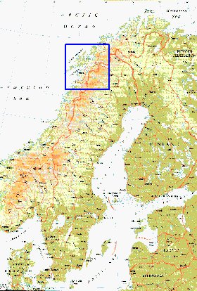 mapa de Suecia em ingles