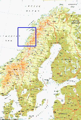 mapa de Suecia em ingles