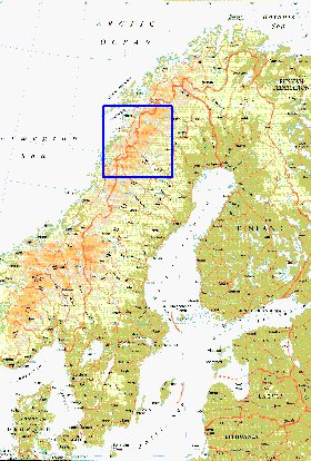 mapa de Suecia em ingles