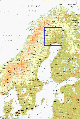 mapa de Suecia em ingles