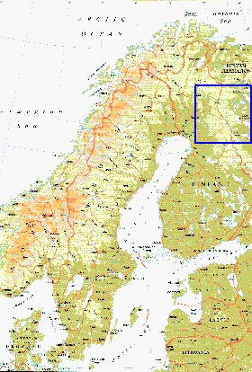 mapa de Suecia em ingles