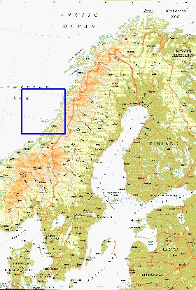 mapa de Suecia em ingles