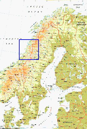 mapa de Suecia em ingles