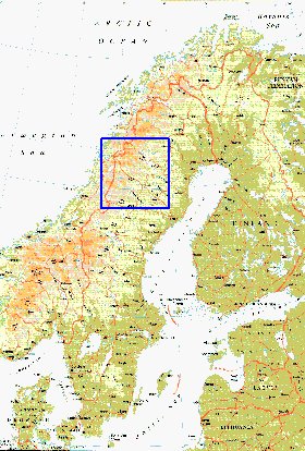 mapa de Suecia em ingles