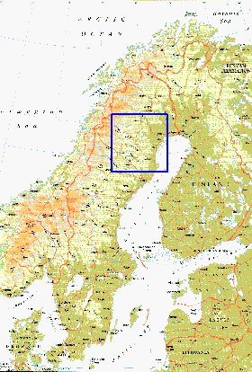 mapa de Suecia em ingles