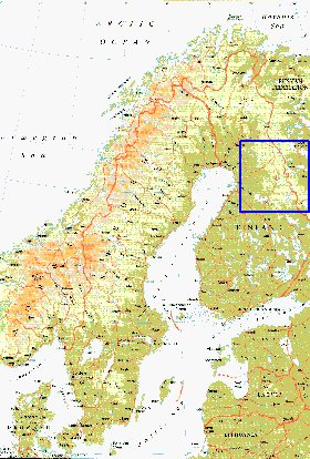 mapa de Suecia em ingles