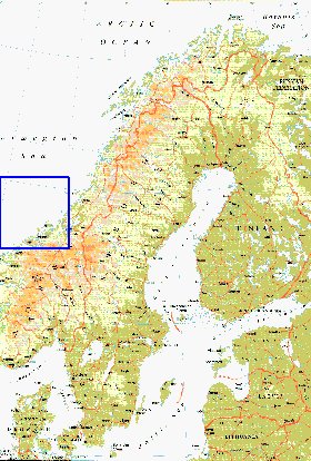 mapa de Suecia em ingles