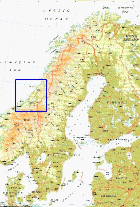 mapa de Suecia em ingles