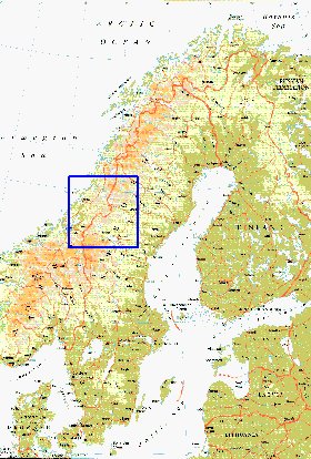 mapa de Suecia em ingles