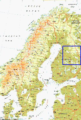 mapa de Suecia em ingles