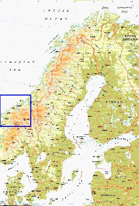 mapa de Suecia em ingles