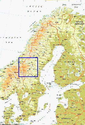 mapa de Suecia em ingles