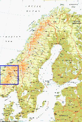 mapa de Suecia em ingles