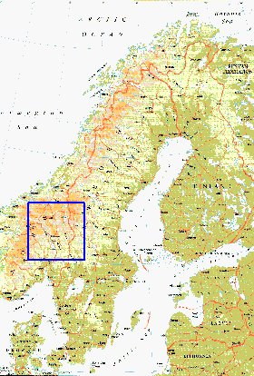 mapa de Suecia em ingles