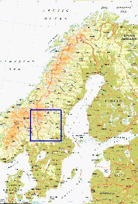 mapa de Suecia em ingles