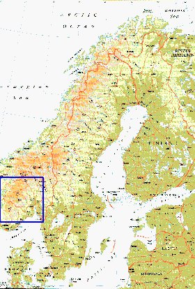 mapa de Suecia em ingles