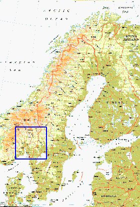 mapa de Suecia em ingles