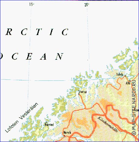 mapa de Suecia em ingles