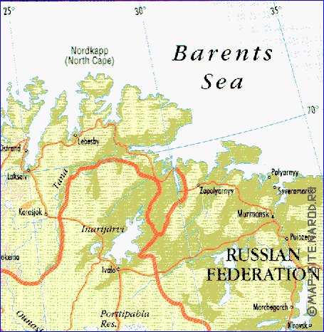 mapa de Suecia em ingles