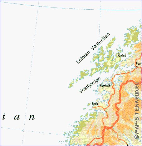 mapa de Suecia em ingles