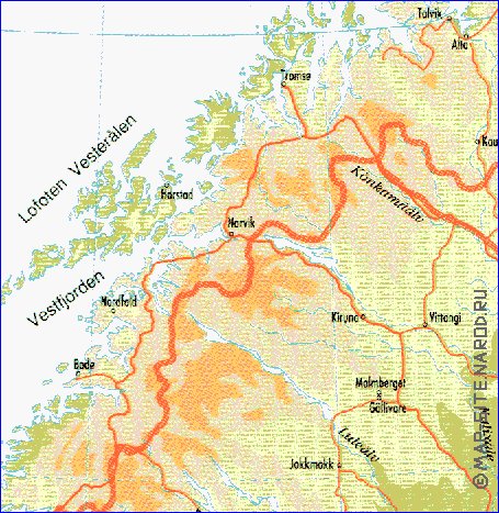 mapa de Suecia em ingles