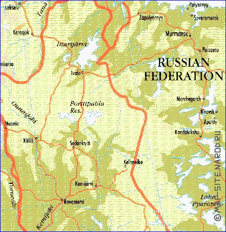 mapa de Suecia em ingles