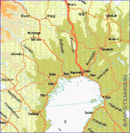 mapa de Suecia em ingles