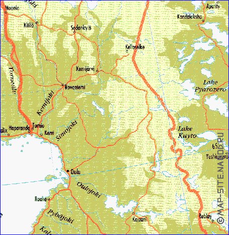 mapa de Suecia em ingles