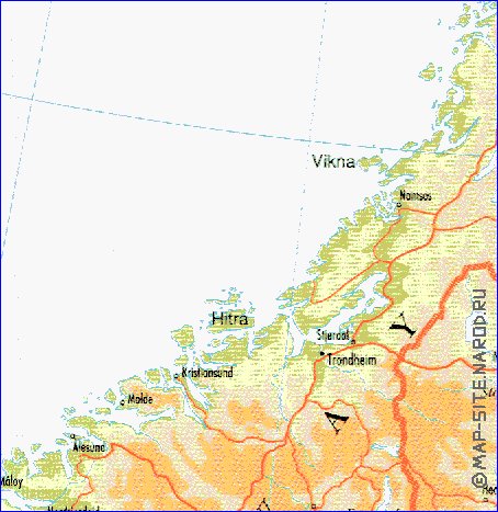 mapa de Suecia em ingles