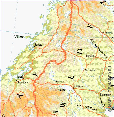 carte de Suede en anglais