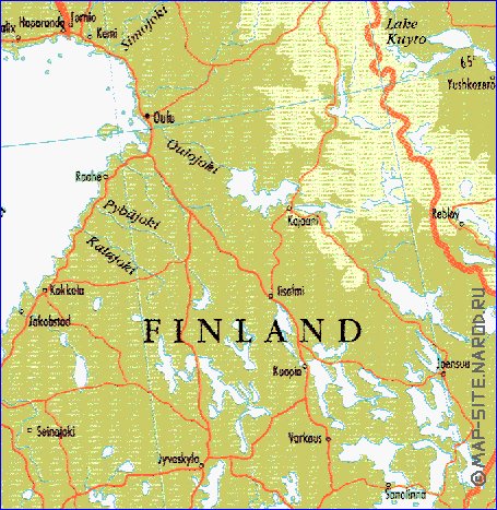 mapa de Suecia em ingles