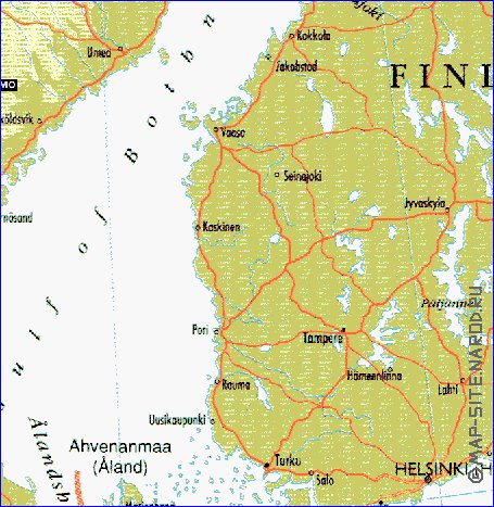 mapa de Suecia em ingles