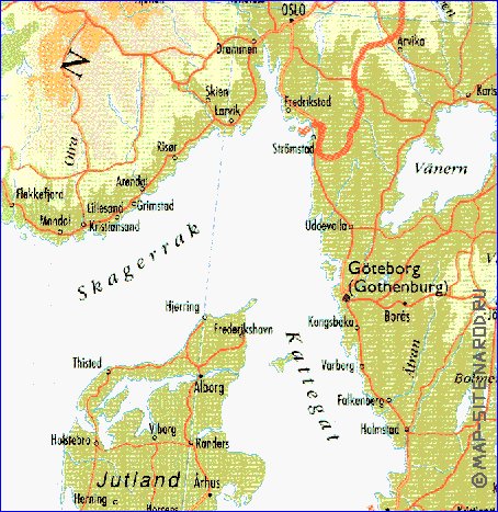 mapa de Suecia em ingles