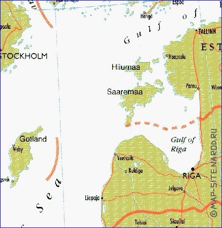 mapa de Suecia em ingles