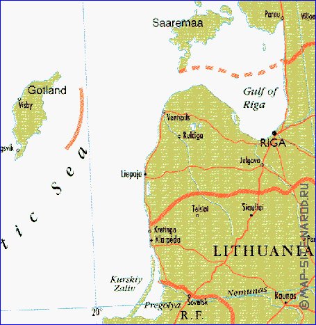 mapa de Suecia em ingles