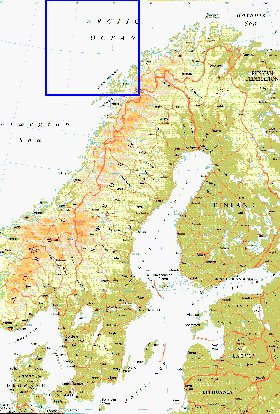 mapa de Suecia em ingles