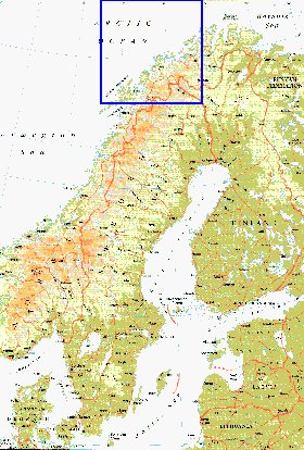 mapa de Suecia em ingles