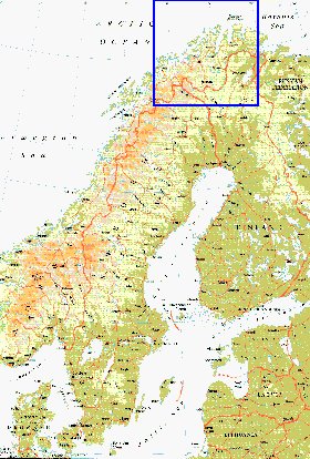 mapa de Suecia em ingles