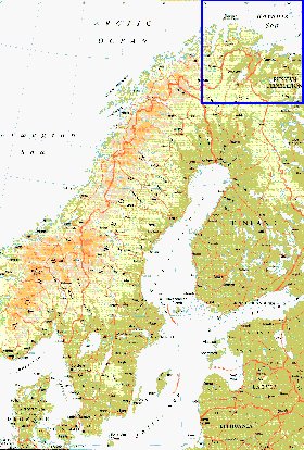 mapa de Suecia em ingles