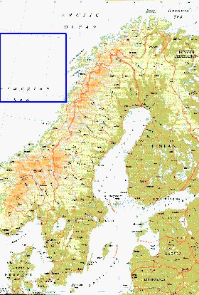 mapa de Suecia em ingles