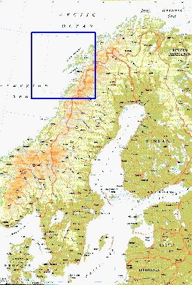 mapa de Suecia em ingles