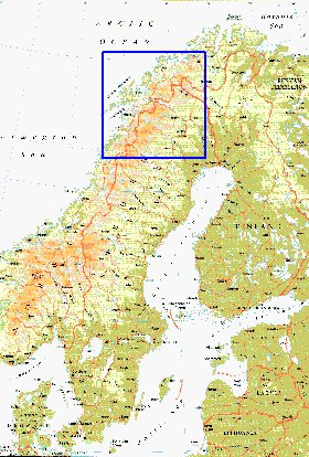 mapa de Suecia em ingles